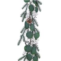 Festive Eucalyptus & Berries Garland, Green & White