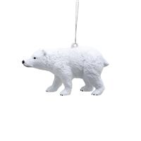 Festive Glitter Polar Bear Hanging Tree Decoration, White