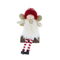 Festive Dangly Leg Angel Ornament, White