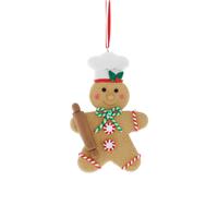 Festive Gingerbread Man Hanging Tree Decoration, Brown
