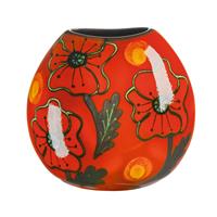 Poole Pottery Poppy Field Purse Vase, 20cm