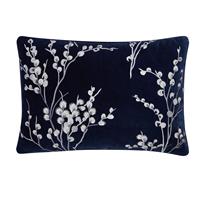 Laura Ashley Pussy Willow Embroidered Cushion, Midnight