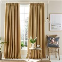 Laura Ashley Stephanie Blackout Curtains, 162 x 137cm, Pale Gold