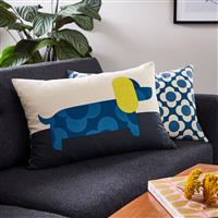 Orla Kiely Dachshund Feather Cushion, Blue