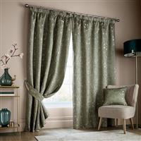 Ashley Wilde Hertford Pencil Pleat Curtains 168 x 183cm, Sage