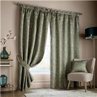 Ashley Wilde Hertford Pencil Pleat Curtains 229 x 229cm, Sage