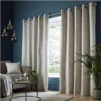Ashley Wilde Tonwell Lined Eyelet Curtains 168 x 183cm, Dove