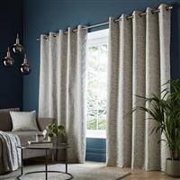 Ashley Wilde Tonwell Lined Eyelet Curtains 168 x 229cm, Dove
