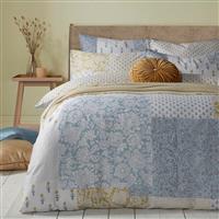 Laura Ashley Laurissa Patchwork Duvet Set, King, Pale Seaspray