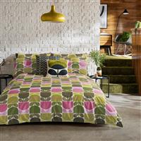 Orla Kiely Multi Block Stem Duvet Set, Double, Green & Pink