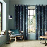 Graham & Brown Restore Eyelet Curtains, 168 x 183cm, Midnight