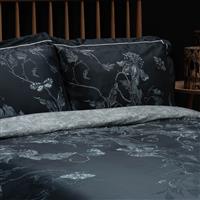 Timorous Beasties Tendril Spill Oxford Pillowcase Set, Navy