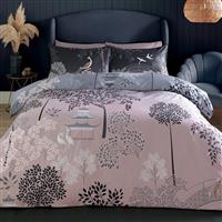 Sara Miller Pagoda Garden Duvet Set, Single, Blush & Grey