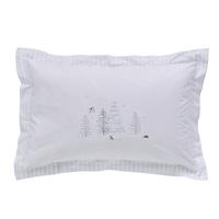 Sophie Allport Snowy Cottage Oxford Pillowcase Pair, White