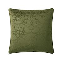 William Morris At Home Strawberry Thief Embossed Cushion, 50x50cm, Olive