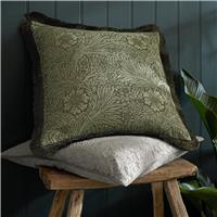 William Morris At Home Marigold Cushion, 50x50cm, Olive