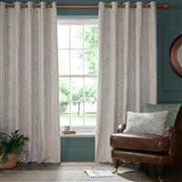 Laura Ashley Pussy Willow Lined Eyelet Curtains, 162 X 137cm, Truffle Natural