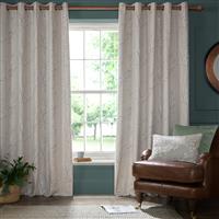Laura Ashley Pussy Willow Lined Eyelet Curtains, 162 X 182cm, Truffle Natural