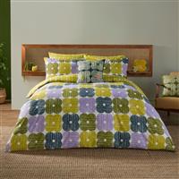 Orla Kiely Textured Flower Duvet Set, Double, Lilac Moss