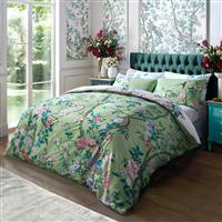 Graham & Brown Chinoiserie Garden Duvet Set, Double, Green