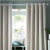 Laura Ashley Cornish Chenille Stripe Eyelet Curtains, 223 X 228cm, Natural