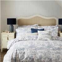 Laura Ashley Braysmith Toile Duvet Set, Single, Chambray Blue