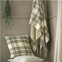 Laura Ashley Padbury Check Throw, Olive