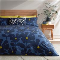 Orla Kiely Wildflower Duvet Set, Super King, Indigo