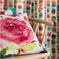 Bluebellgray Rose Cushion, Fuchsia