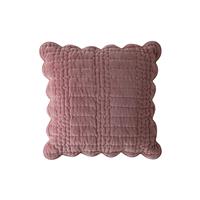 Laura Ashley Brady Scalloped Microfibre Cushion, 43cm x 43cm, Old Rose