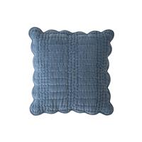 Laura Ashley Brady Scalloped Microfibre Cushion, 43cm x 43cm, Seaspray