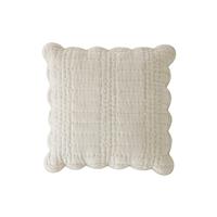 Laura Ashley Brady Scalloped Microfibre Cushion, 43cm x 43cm, Dove Grey