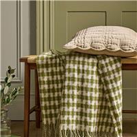 Laura Ashley Knapton Throw, 130cm x 170cm, Olive Green