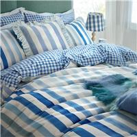 Bluebellgray Sunday Stripe Duvet Set, King, Blue