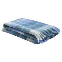 Bluebellgray Highland Check Throw, Sea Blue
