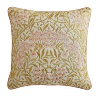 William Morris At Home Michaelmas Daisy Micro Cushion, Brick Pink & Gold