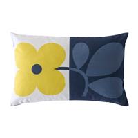 Orla Kiely Floret Microfibre Cushion, Dandelion-denim