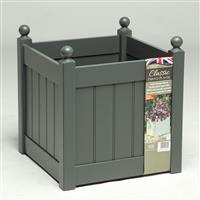 AFK Classic Square Wooden Painted Planter, 46cm, Charcoal