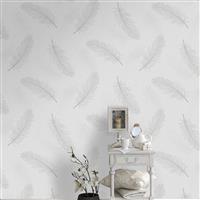 Holden Decor Opus Marcia Feather Wallpaper, Grey