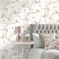 Holden Decor Phoebe Wallpaper, White