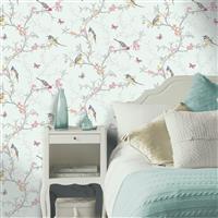 Holden Decor Phoebe Wallpaper, Soft Teal