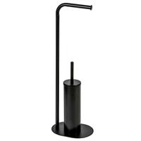 Showerdrape Aspen Toilet Roll Holder & Brush, Black