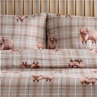 Portfolio Home Highland Cow Duvet Set, Single, Natural