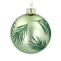 Gisela Graham Palm Leaves Glass Bauble