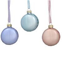 Gisela Graham Pastel Glass Macaroon Hanging Tree Decoration