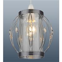 Casa Round Glass Ceiling Lamp Shade, Chrome