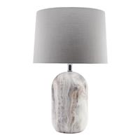 Casa Marble Effect Table Lamp, Cream