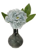 Peony Arrangement in Round Vase, Duck Egg