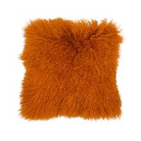 Malini Mongolian Lambswool Cushion, Burnt Orange