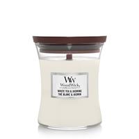 Woodwick White Tea & Jasmine Candle, Medium